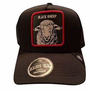 Black Sheep Trucker Hat Black Mesh Snapback Animal Graphic Unisex New